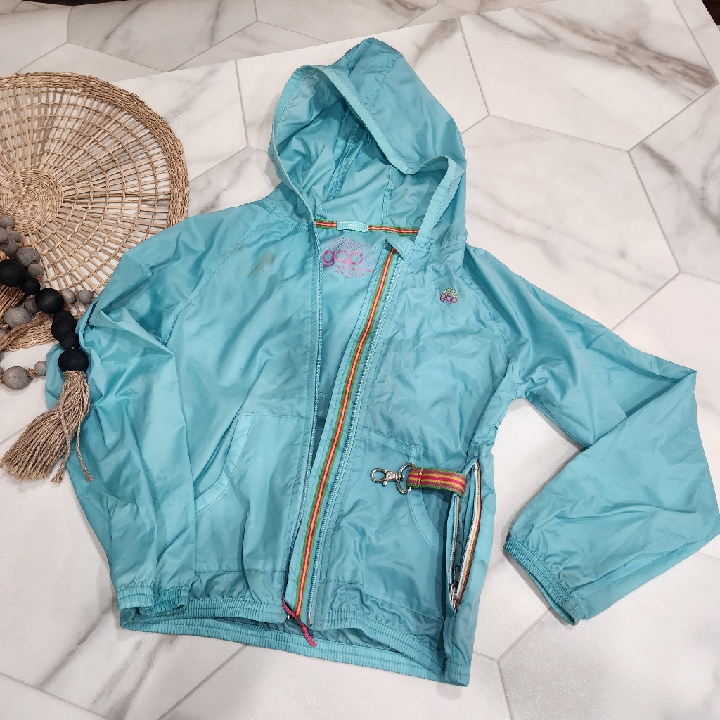 [ Gap] Girls Size Medium, Blue Wind Breaker W/ Trims& Zipper.